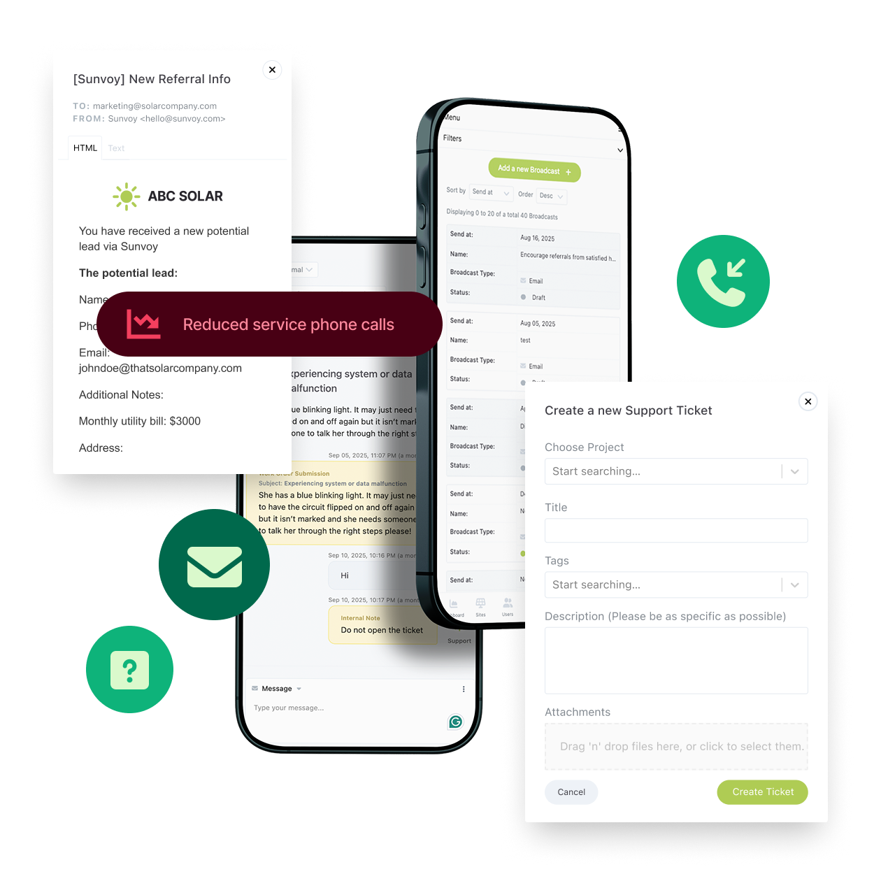 Reduced service phone calls