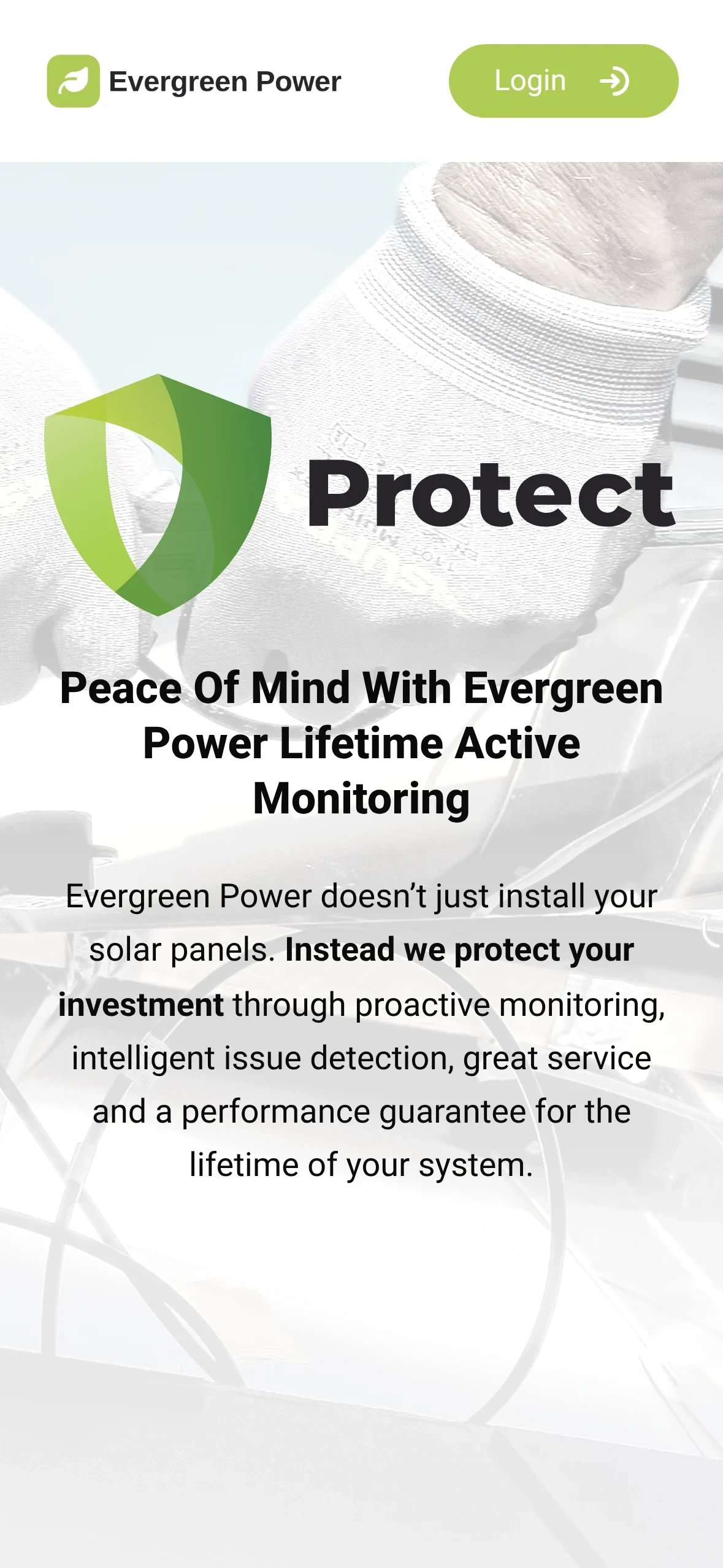 La même page Protect sur un téléphone