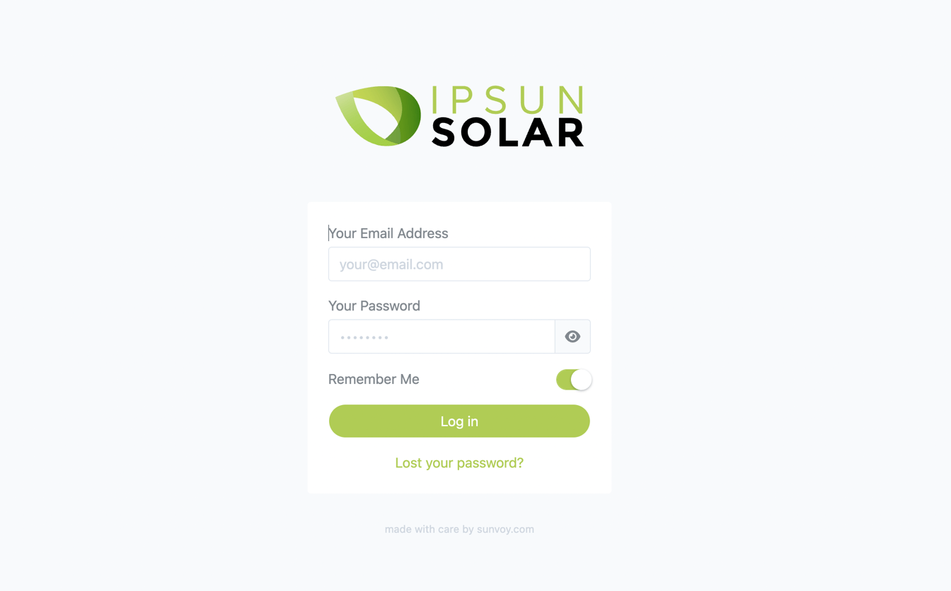 Secure Solar Customer Portal behind a Login